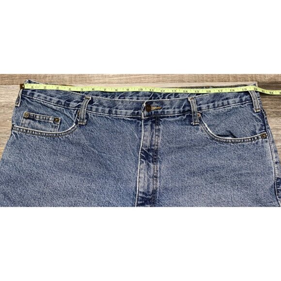 Full Blue Mens Jeans 40x30 Relaxed Fit Flannel Lined 100% Cotton Denim Straight - Picture 9 of 15